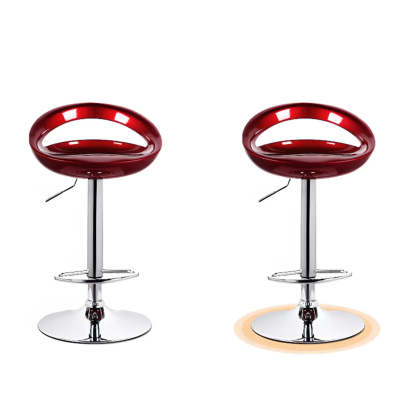 Adjustable Swivel Bucket Bar Stool — Red