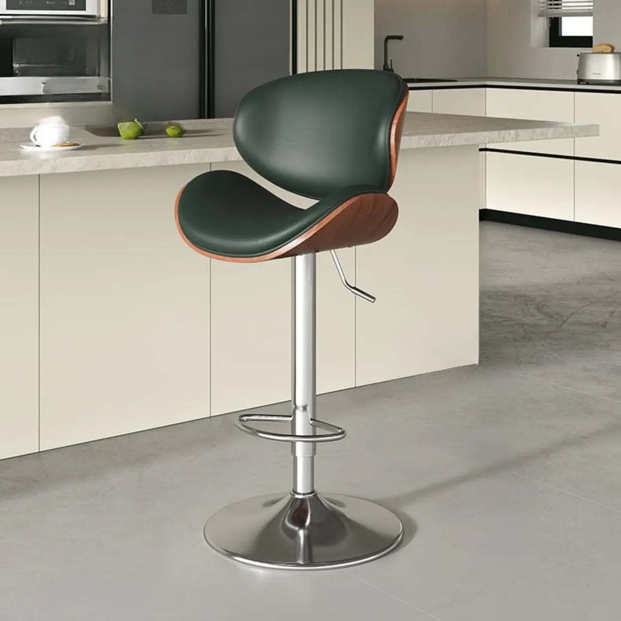 Swivel Ergonomic Adjustable Bar Stool — Brown / Black