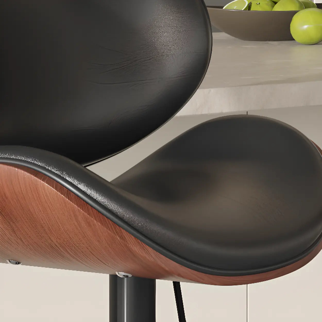 Swivel Ergonomic Adjustable Bar Stool — Brown / Silver