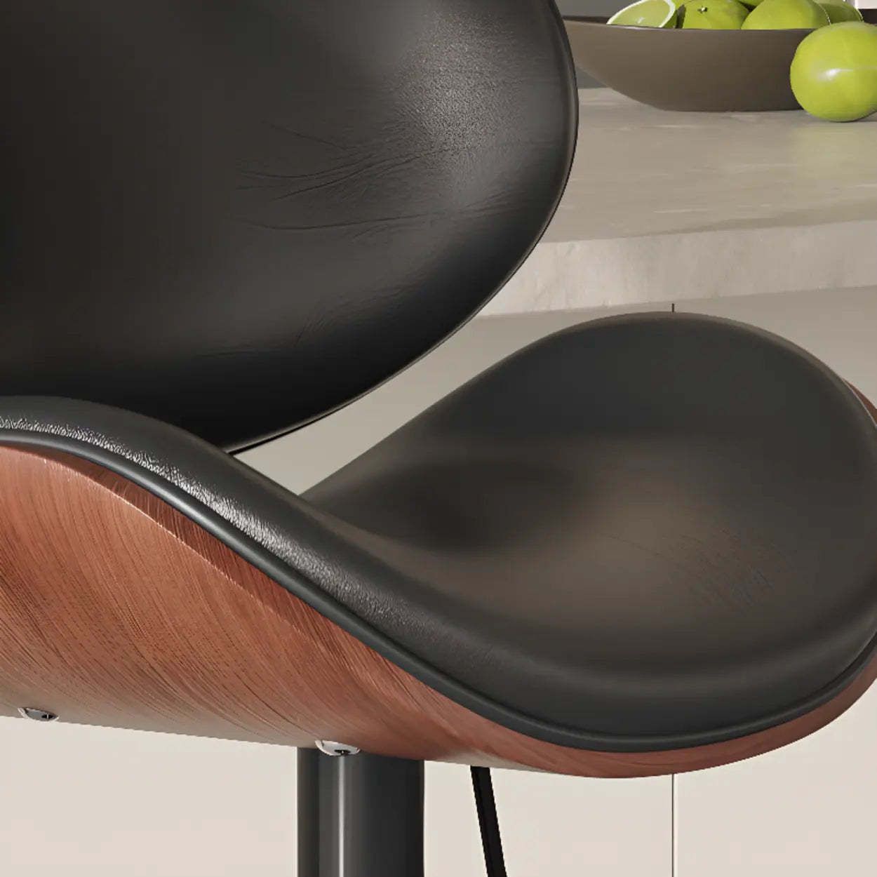 Swivel Ergonomic Adjustable Bar Stool — Brown / Silver