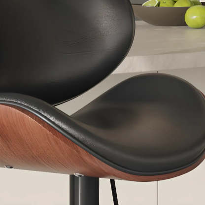Swivel Ergonomic Adjustable Bar Stool — Brown / Silver