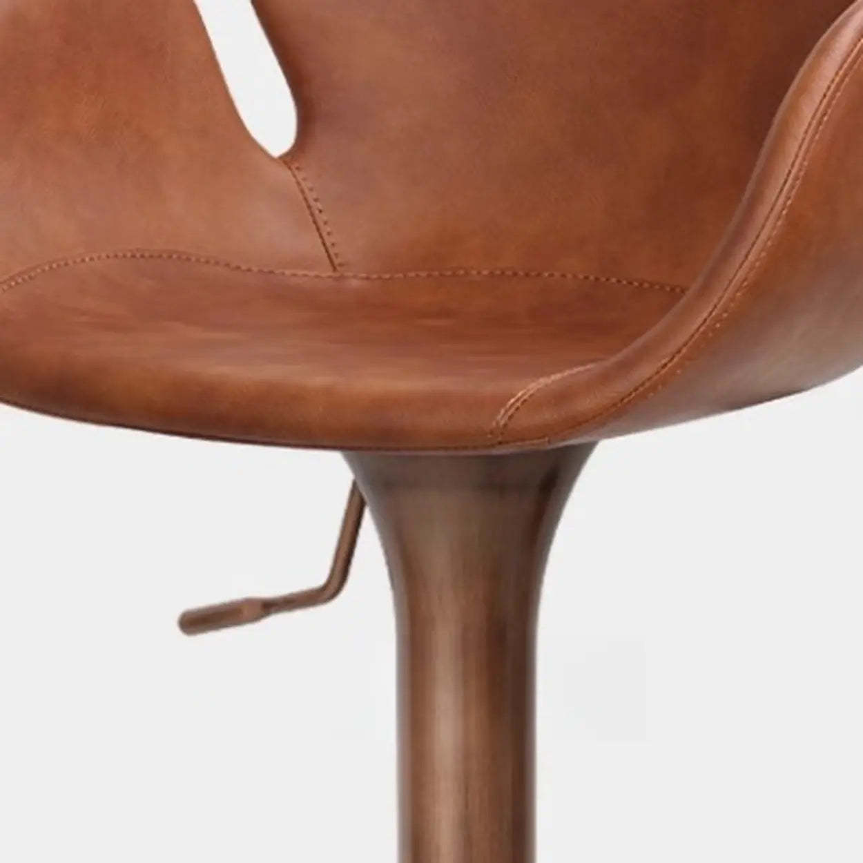 Swivel Leather Bucket Bar Stool with Back