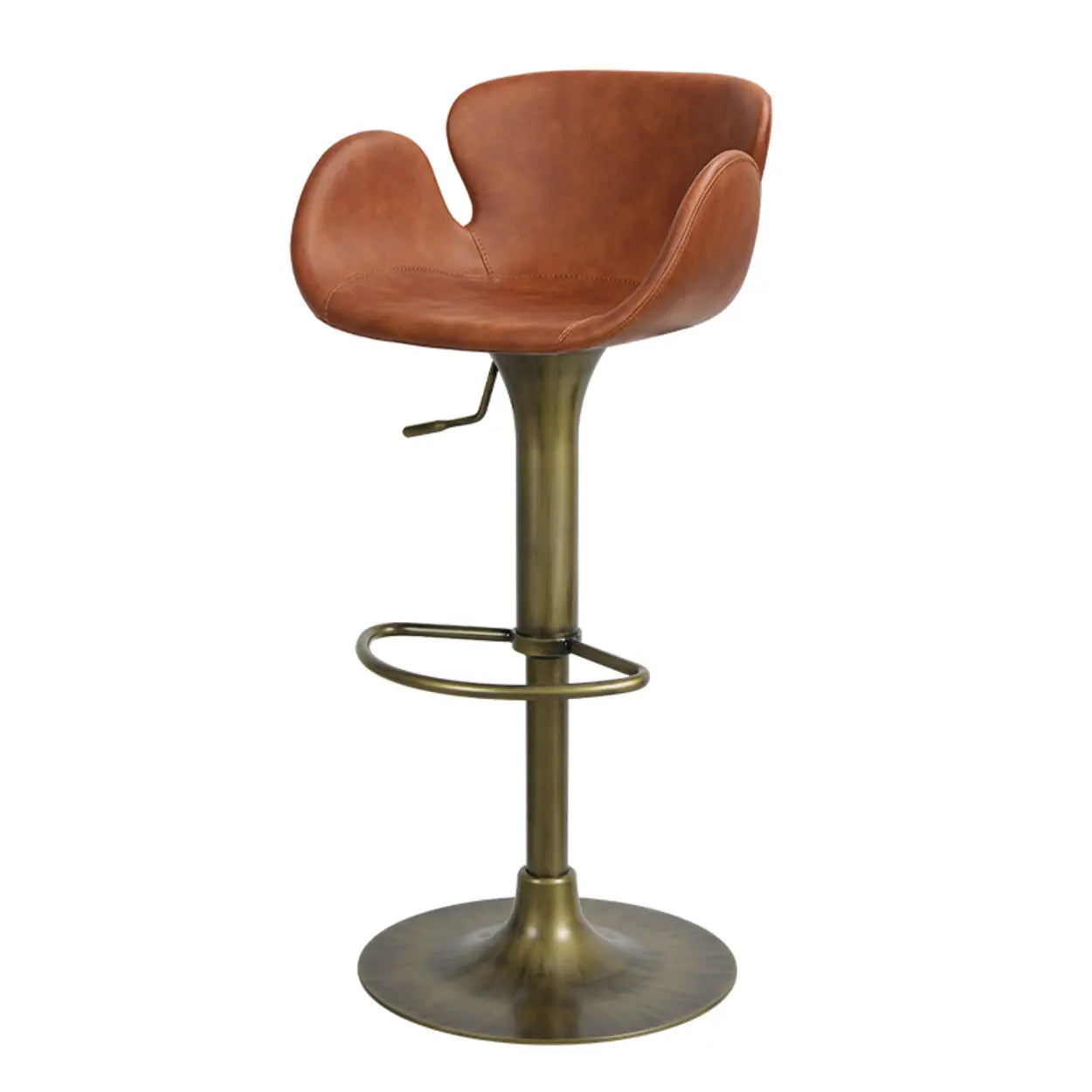 Swivel Leather Bucket Bar Stool with Back