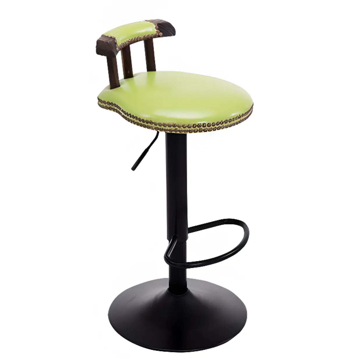 Swivel Round Leather Bar Stool with Back