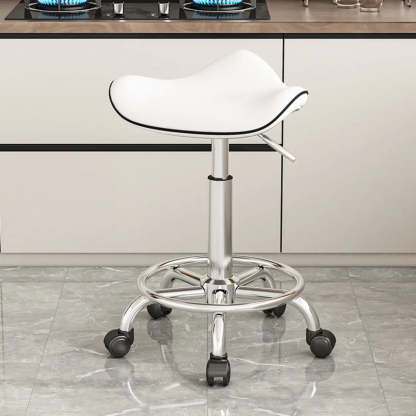 Gray modern stainless saddle bar & counter stools — Light Brown