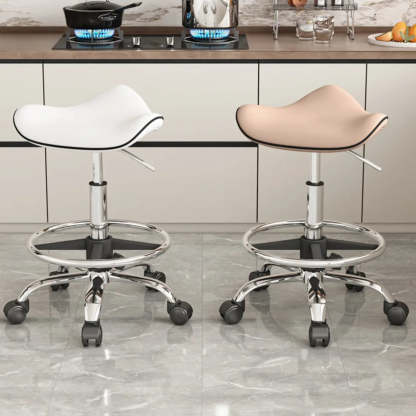 Saddle Stainless Steel Swivel Bar Stool — Orange