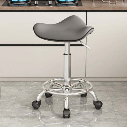 Lighom modern stainless saddle gray bar & counter stools in steel — Dark Gray
