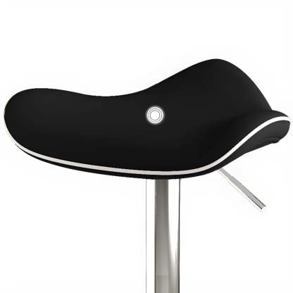 Modern saddle stainless gray steel bar & counter stools — Light Gray
