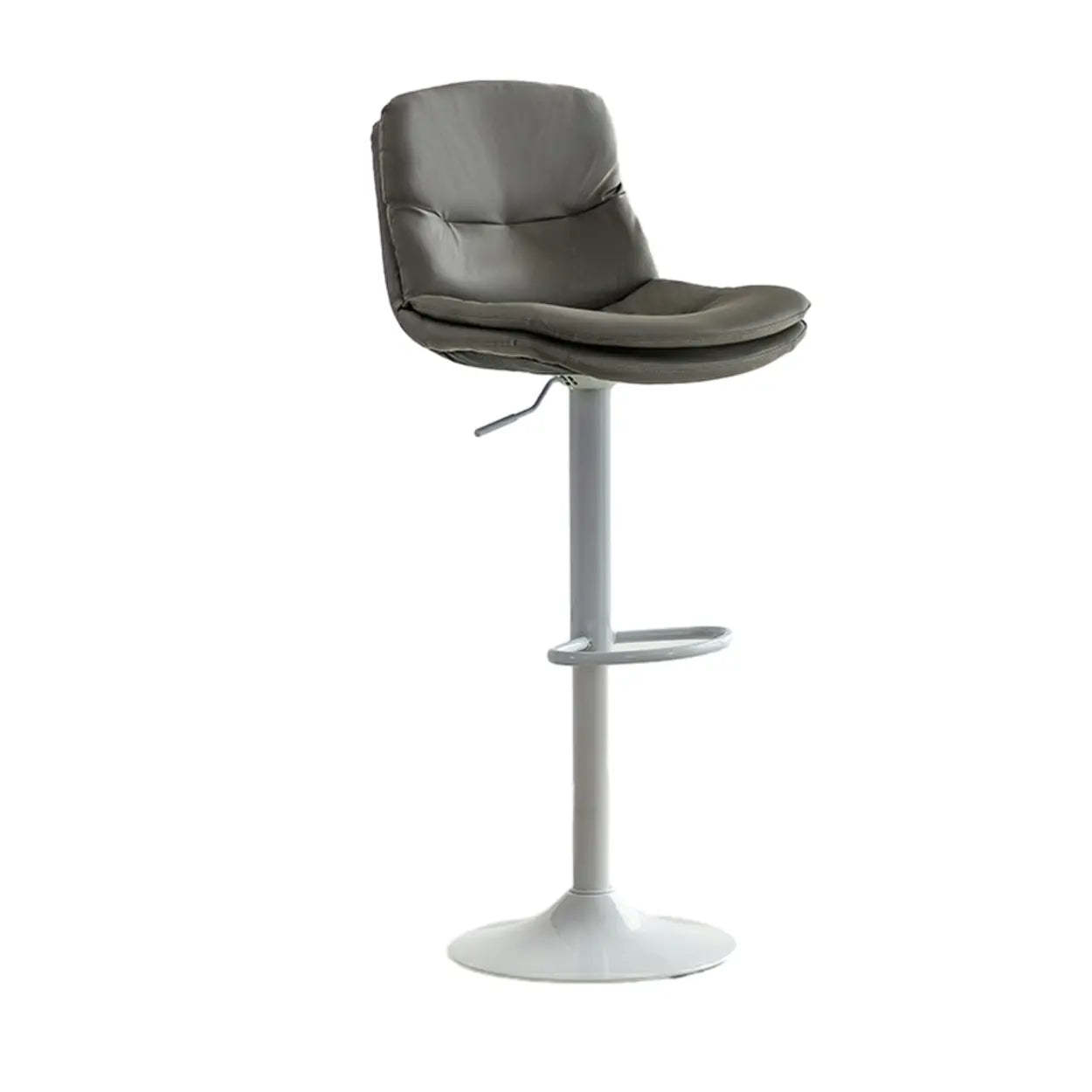 Swivel Beige Faux Leather Bucket Adjustable Bar Stool