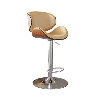 Blue metal footrest bucket bar & counter stools - modern — Genuine Leather / White / Black