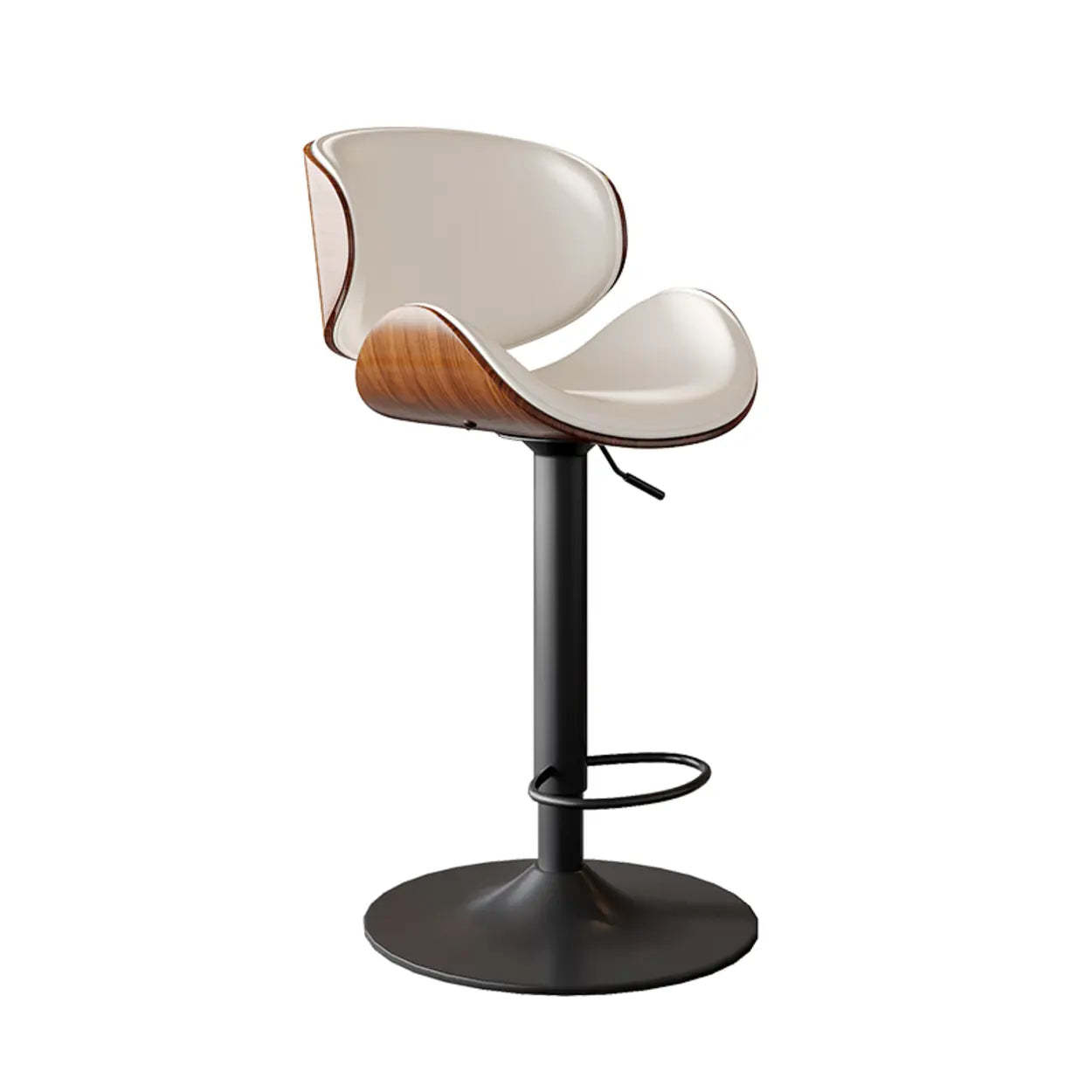 Modern footrest bucket blue bar & counter stools — Faux Leather / Beige / Black