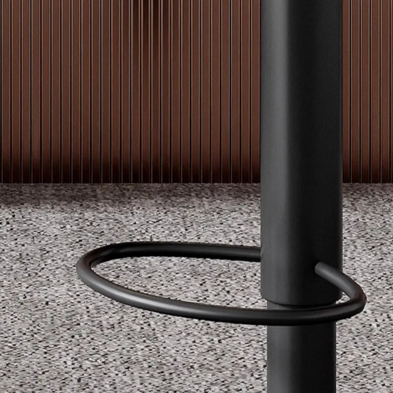 Modern footrest bucket bar & counter stools in metal — Faux Leather / Blue / Black