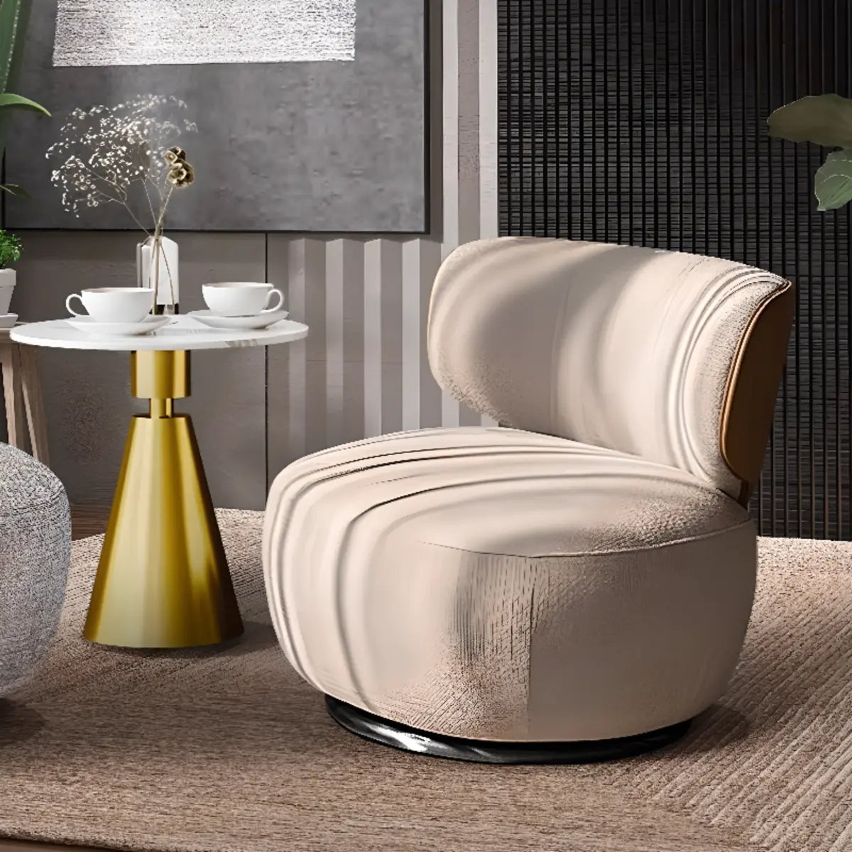 Swivel Fixed Back Textured Side Chair