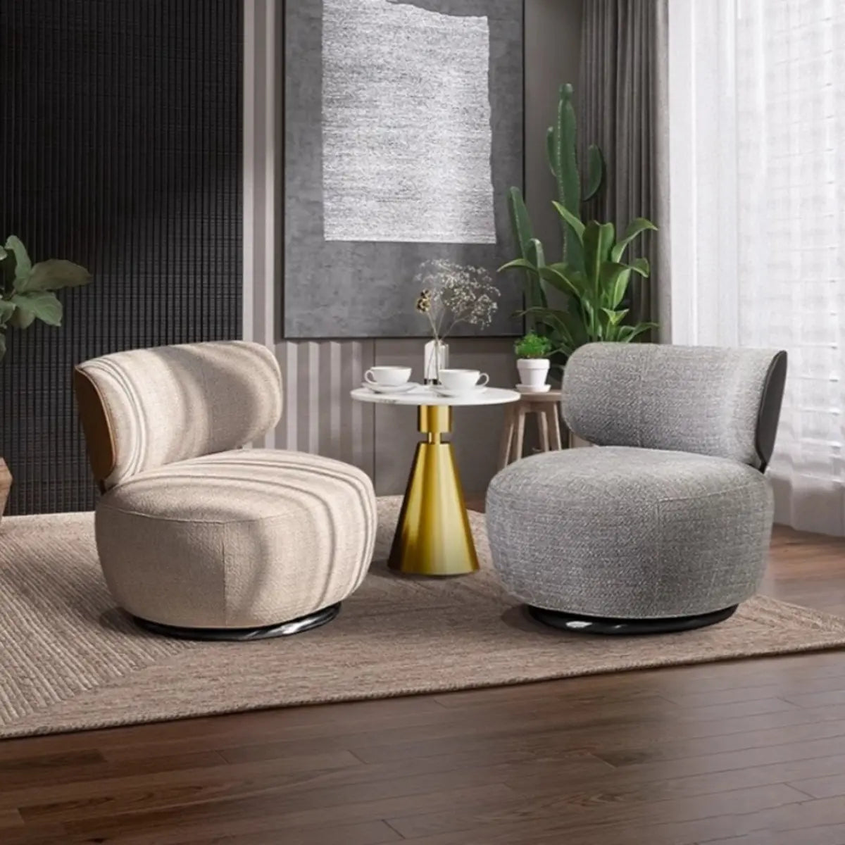 Swivel Fixed Back Textured Side Chair