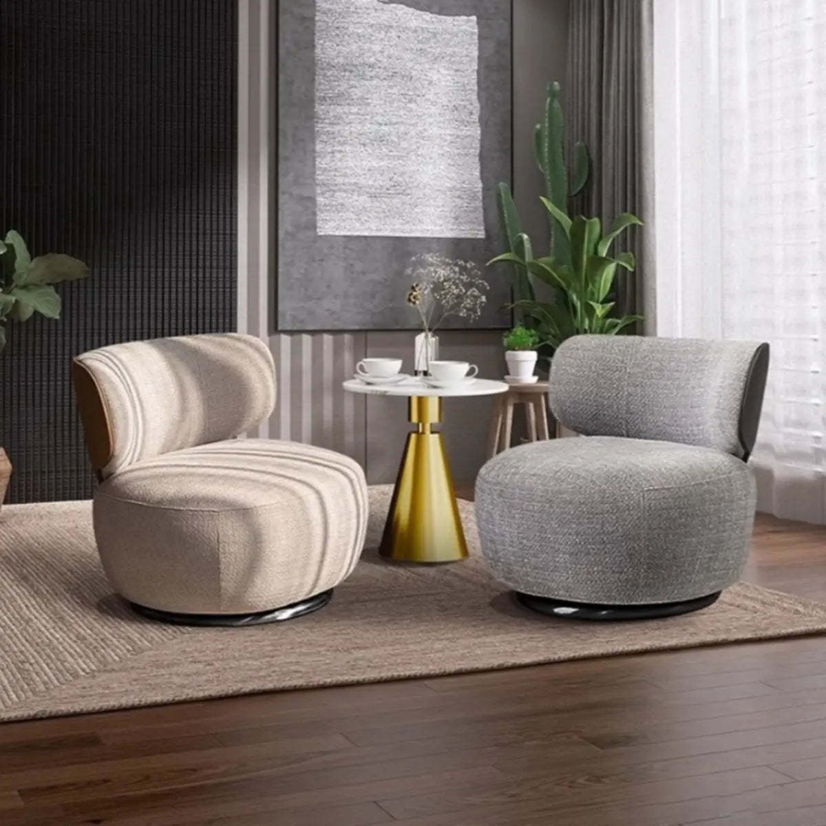 Swivel Fixed Back Textured Side Chair