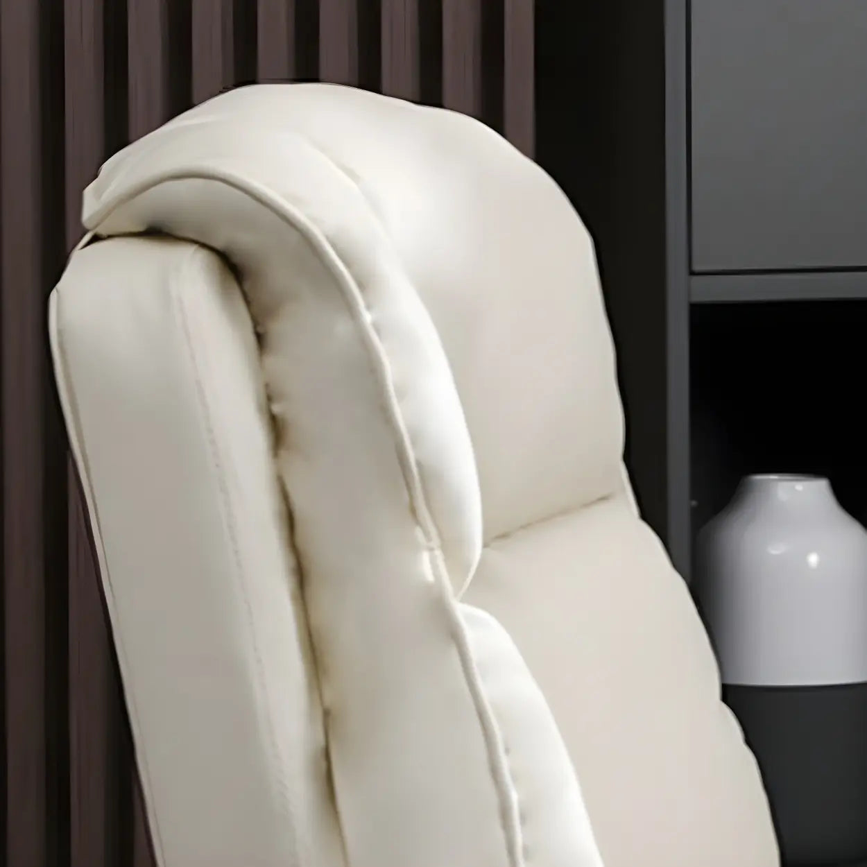 Swivel Ergonomic Leather Office Chair with Footrest — Yellow / Without Footrest
