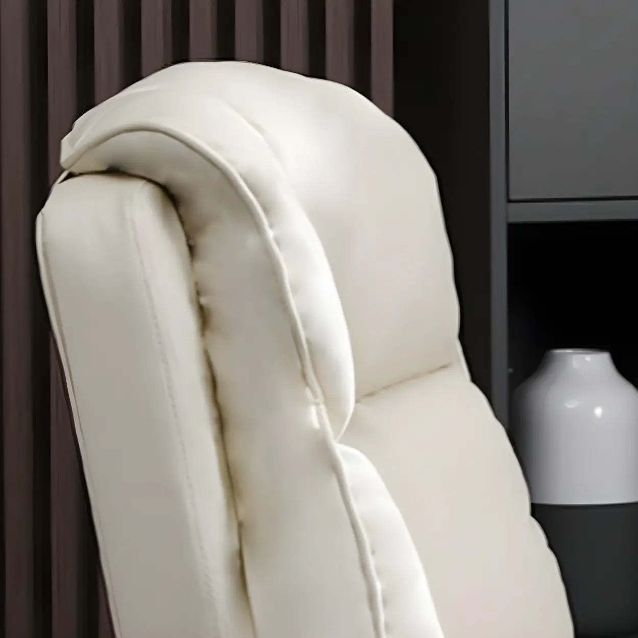 Swivel Ergonomic Leather Office Chair with Footrest — Yellow / Without Footrest