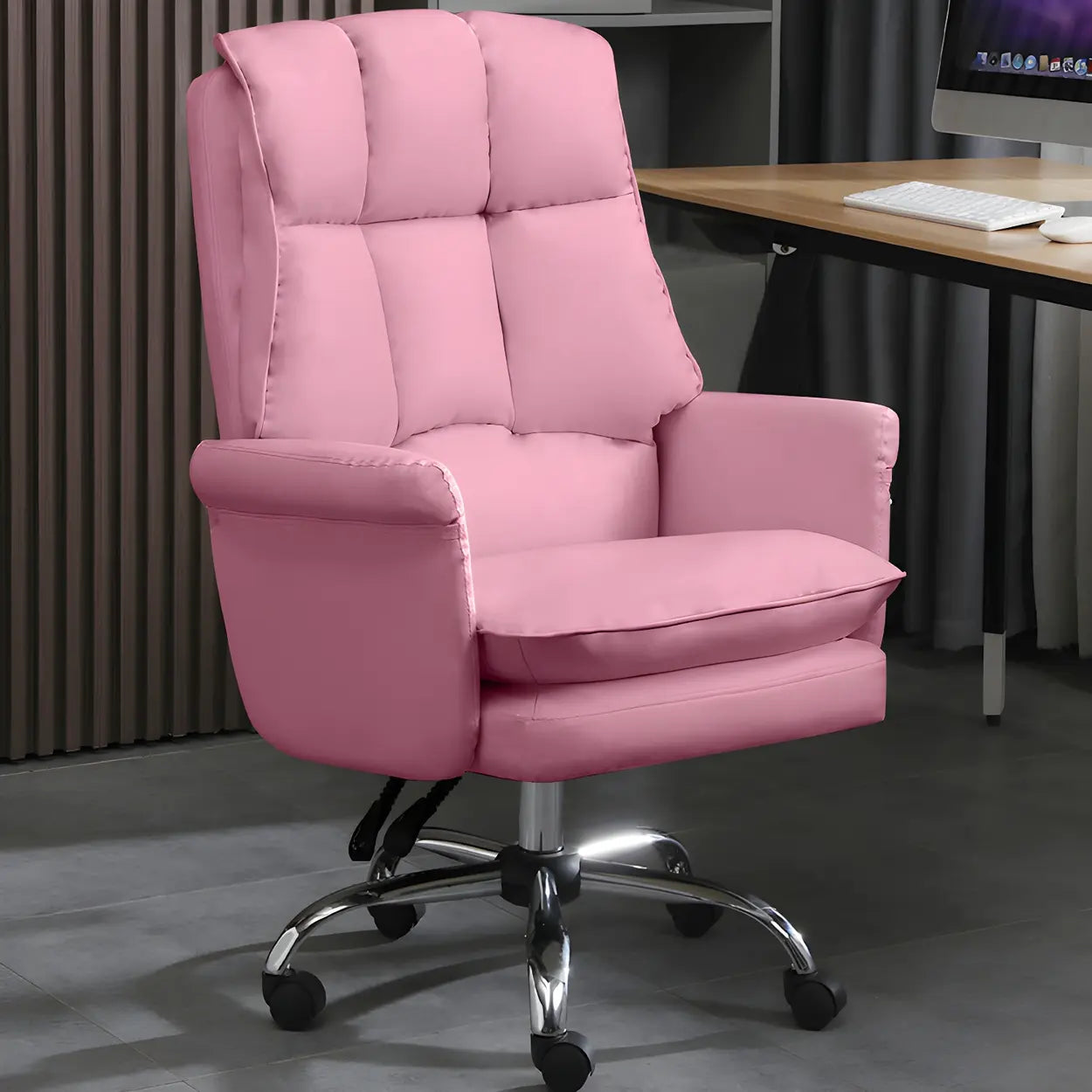 Swivel Ergonomic Leather Office Chair with Footrest