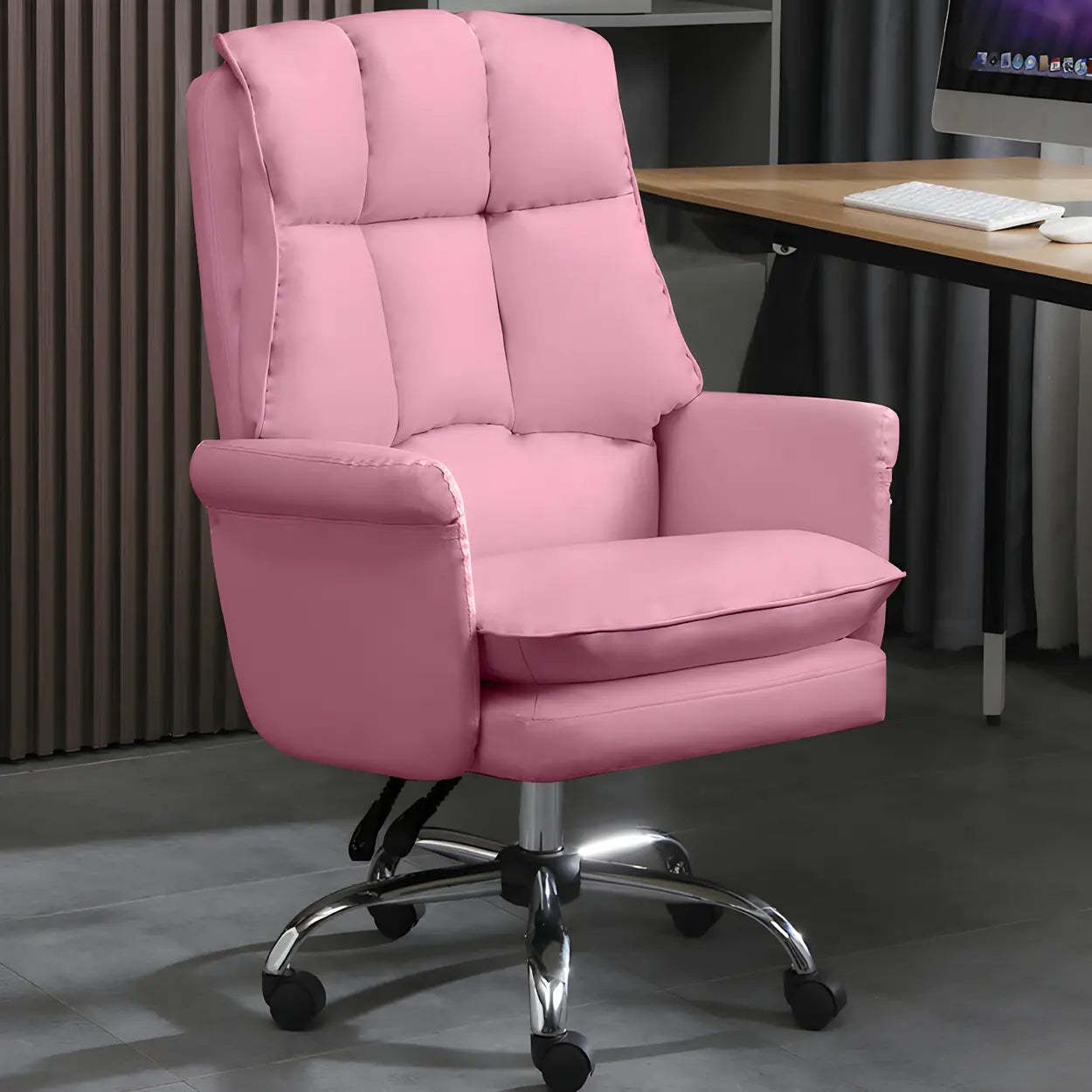 Swivel Ergonomic Leather Office Chair with Footrest