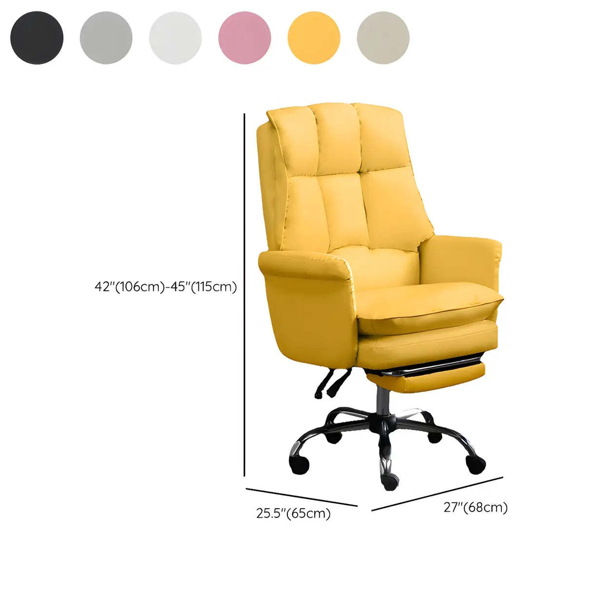 Swivel Ergonomic Leather Office Chair with Footrest