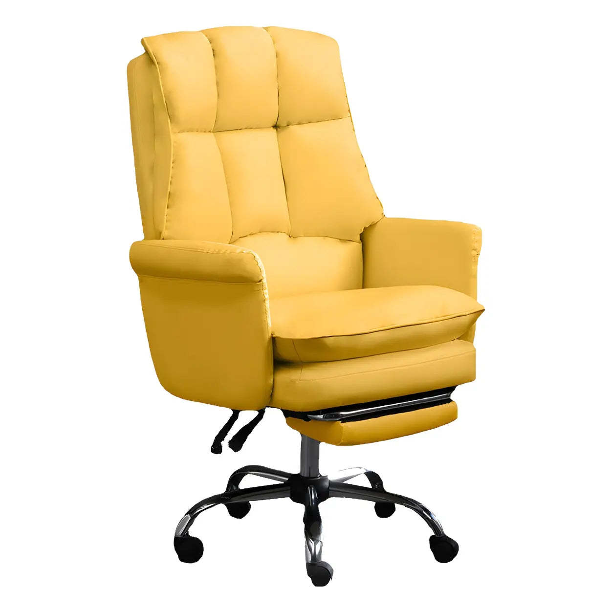 Swivel Ergonomic Leather Office Chair with Footrest — White / With Footrest
