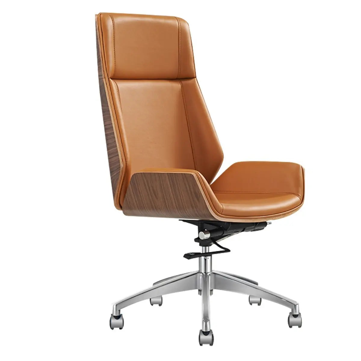 Swivel Faux Leather Adjustable Back Office Chair — White-Black