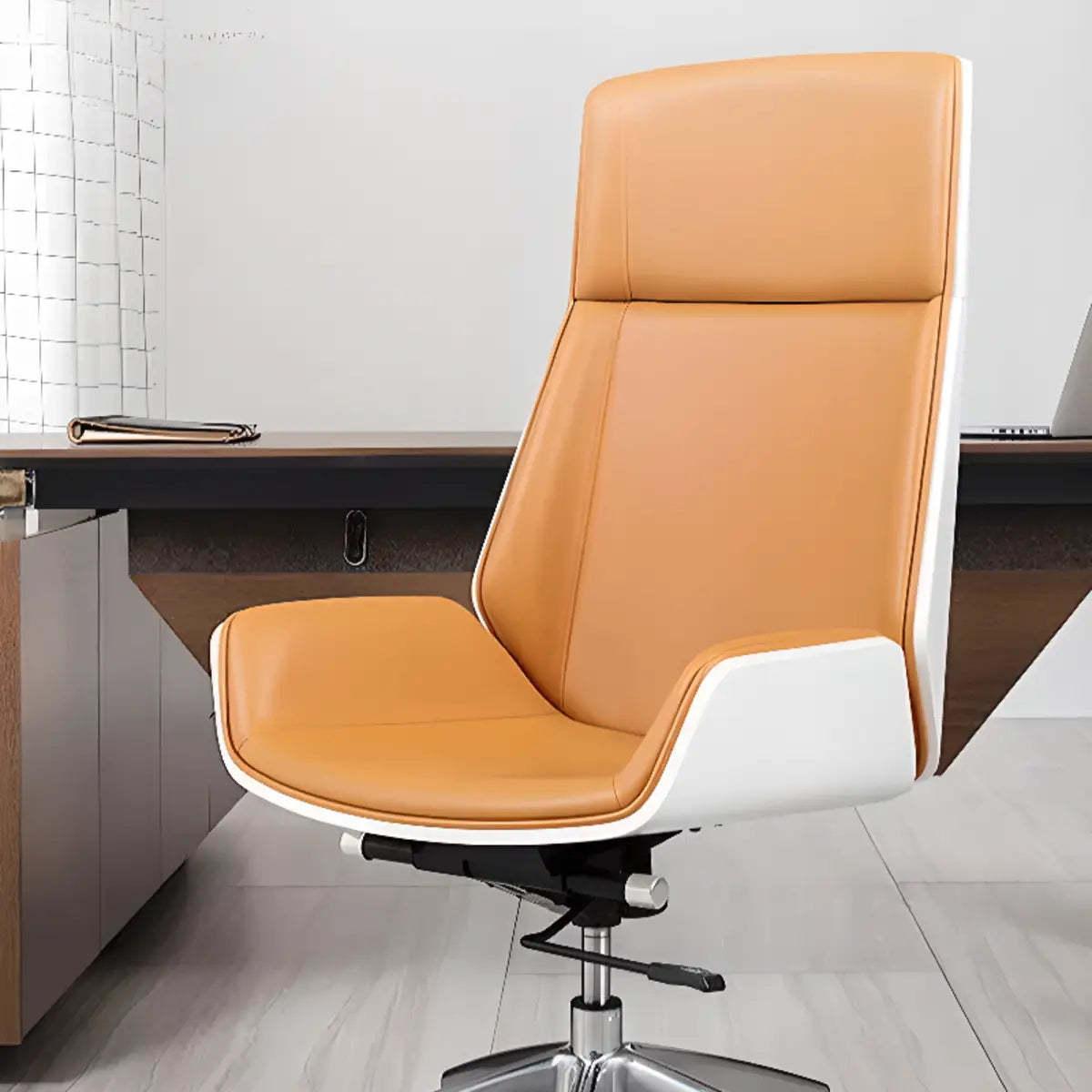 Swivel Faux Leather Adjustable Back Office Chair