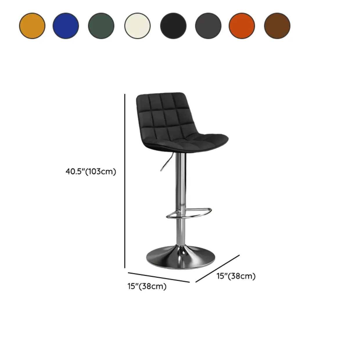 Saddle Faux Leather Swivel Bar Stool with Back