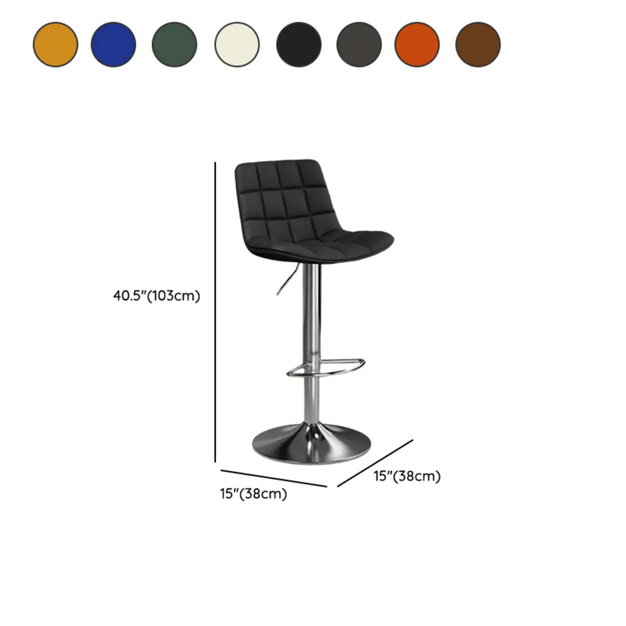 Saddle Faux Leather Swivel Bar Stool with Back
