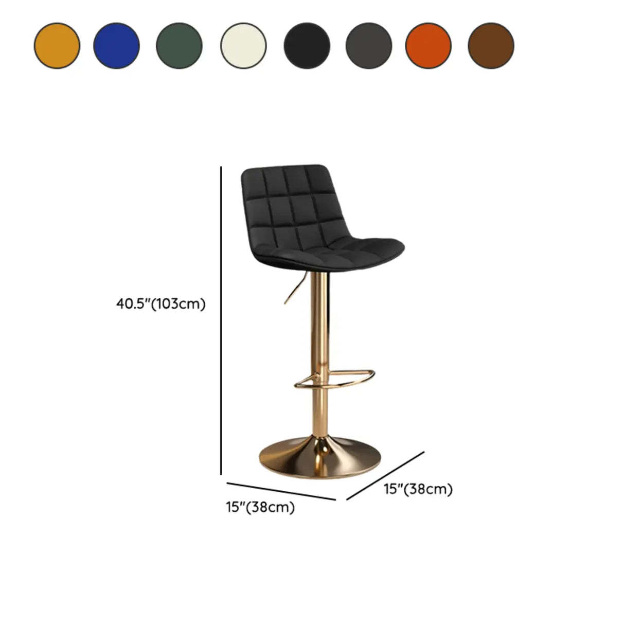 Saddle Faux Leather Swivel Bar Stool with Back