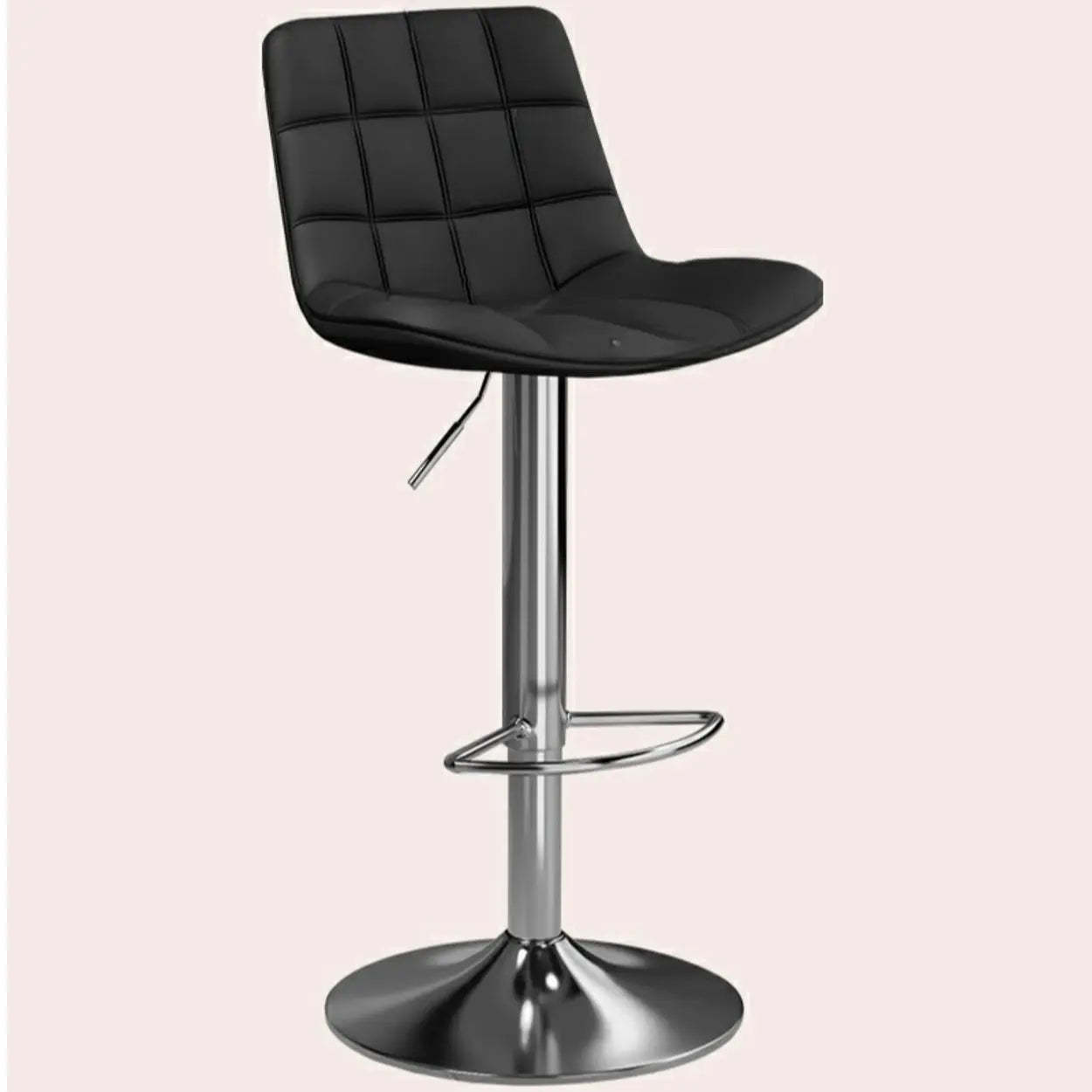 Saddle Faux Leather Swivel Bar Stool with Back — Yellow / Black