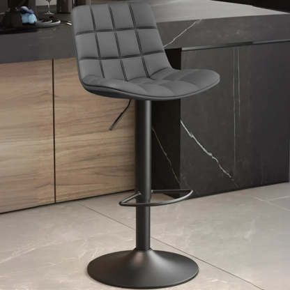Saddle Faux Leather Swivel Bar Stool with Back — Yellow / Gold