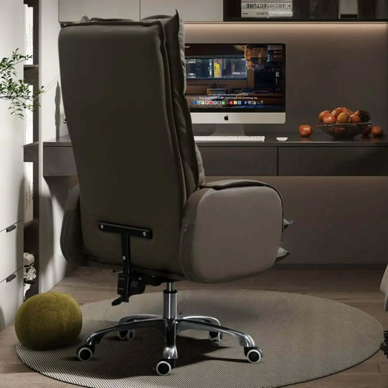 Swivel Ergonomic Recliner Leather Office Chair