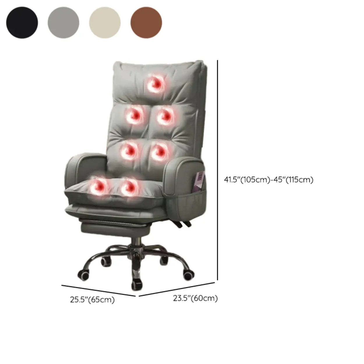 Swivel Ergonomic Recliner Leather Office Chair