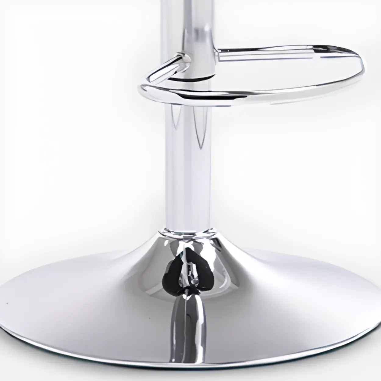 Leather Curved-Back Swivel Bar Stool with Footrest