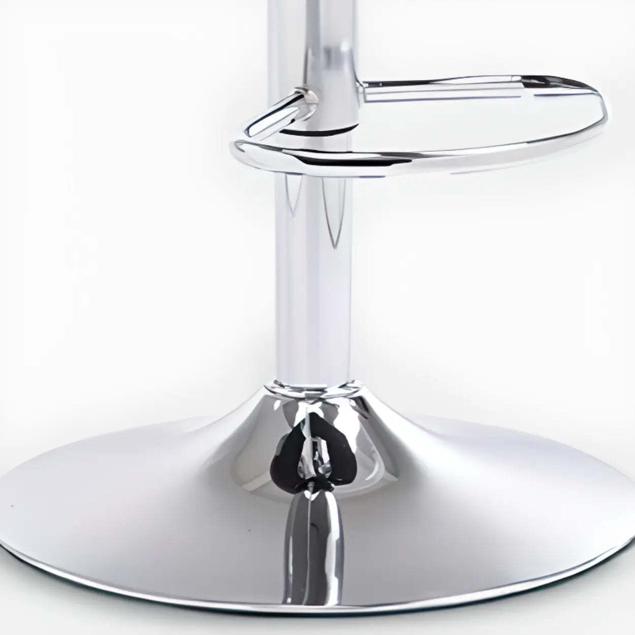 Leather Curved-Back Swivel Bar Stool with Footrest