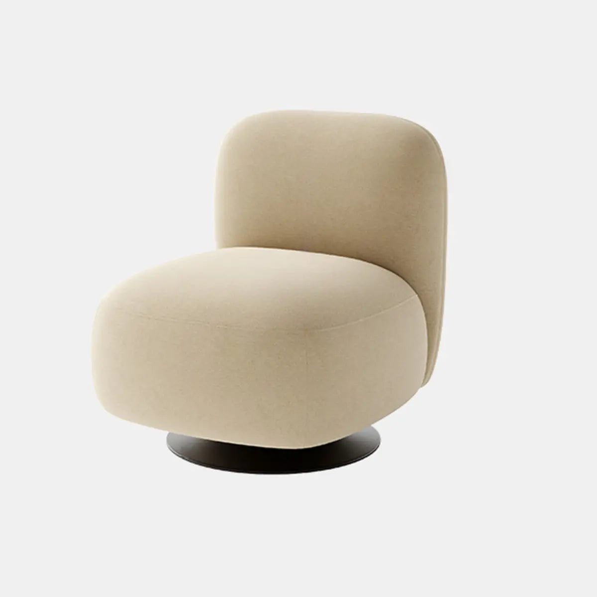 Swivel Orange-Red Fade Resistant Mid-Back Slipper Chair — Cream Gray / Tech Cloth