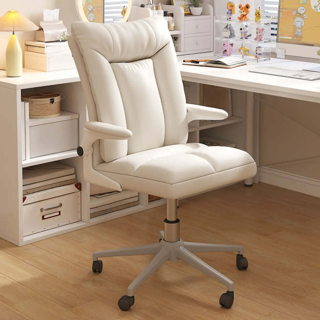 Ergonomic Swivel Fabric Office Chair — Gray / Tilt Available