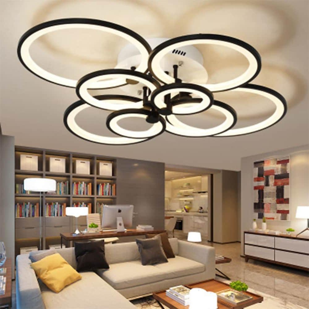 Elegant Semi Flush Mount Ceiling Lights with Unique Overlapping Rings-Lighom