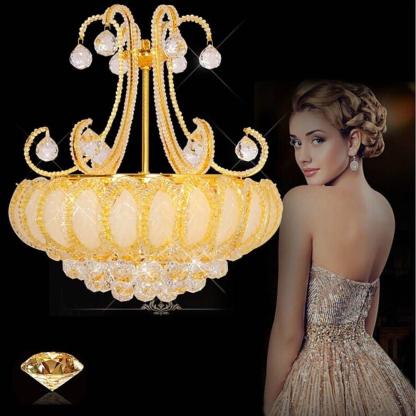 8-light Modern Gold/Silver Vintage Crystal Chandeliers For Living Room-Lighom