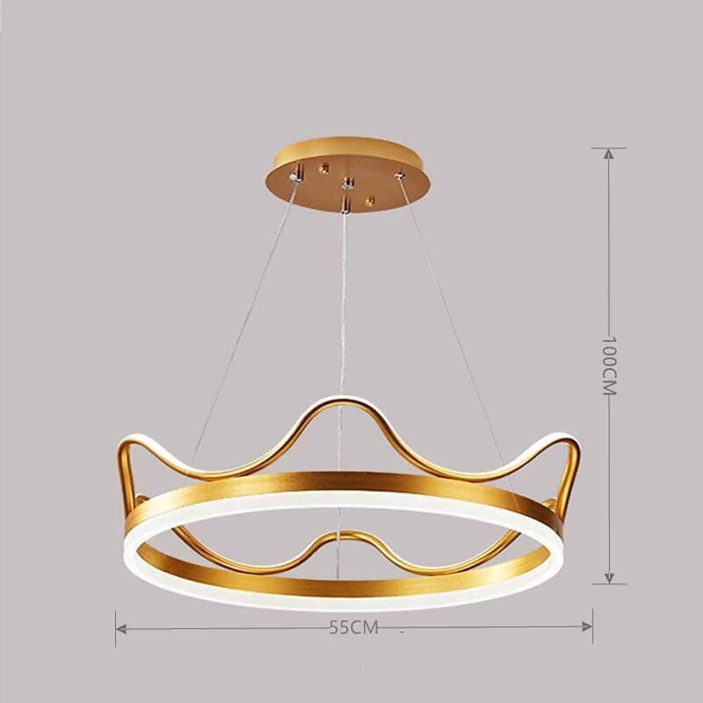 Dimmable Round Crown LED Ring Chandelier
