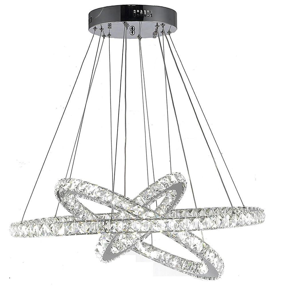 Interwoven Geometrical Circle Crystal Chandeliers for Living Room-Lighom