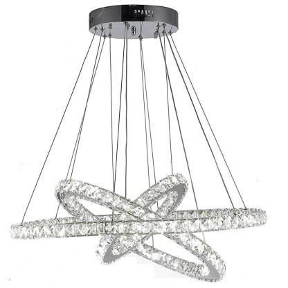 Interwoven Geometrical Circle Crystal Chandeliers for Living Room-Lighom