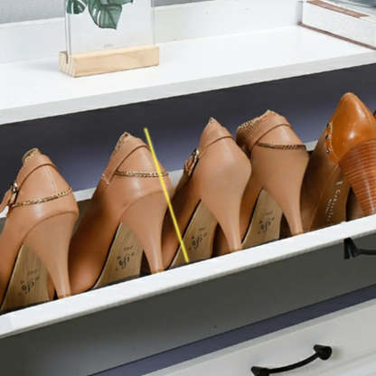 Tall White Drop-Front Hallway Shoe Cabinet