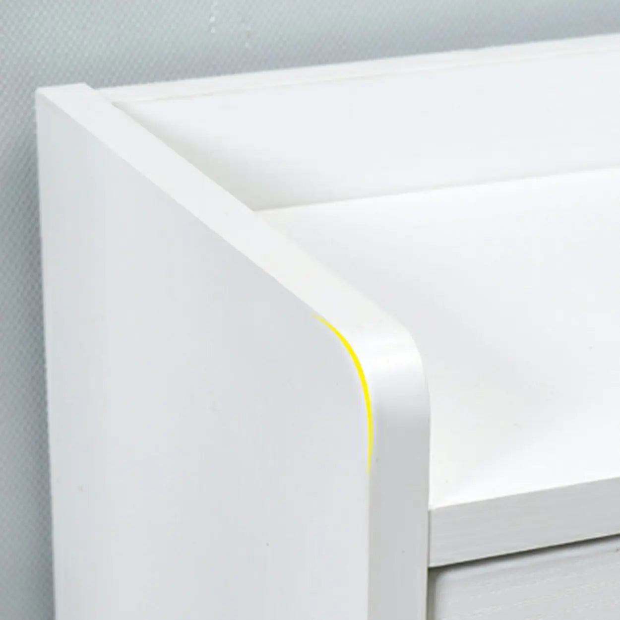 Tall White Drop-Front Hallway Shoe Cabinet