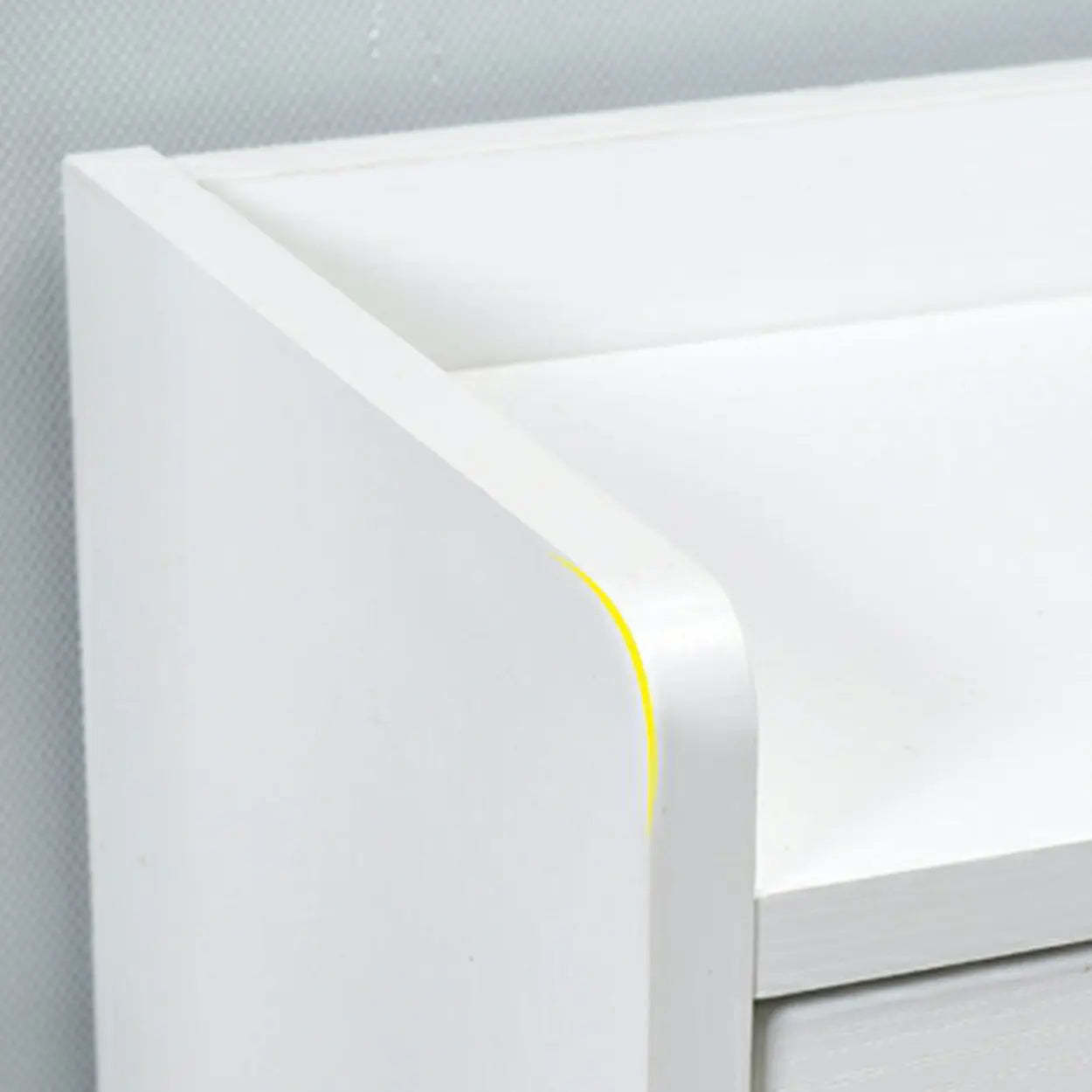 Tall White Drop-Front Hallway Shoe Cabinet