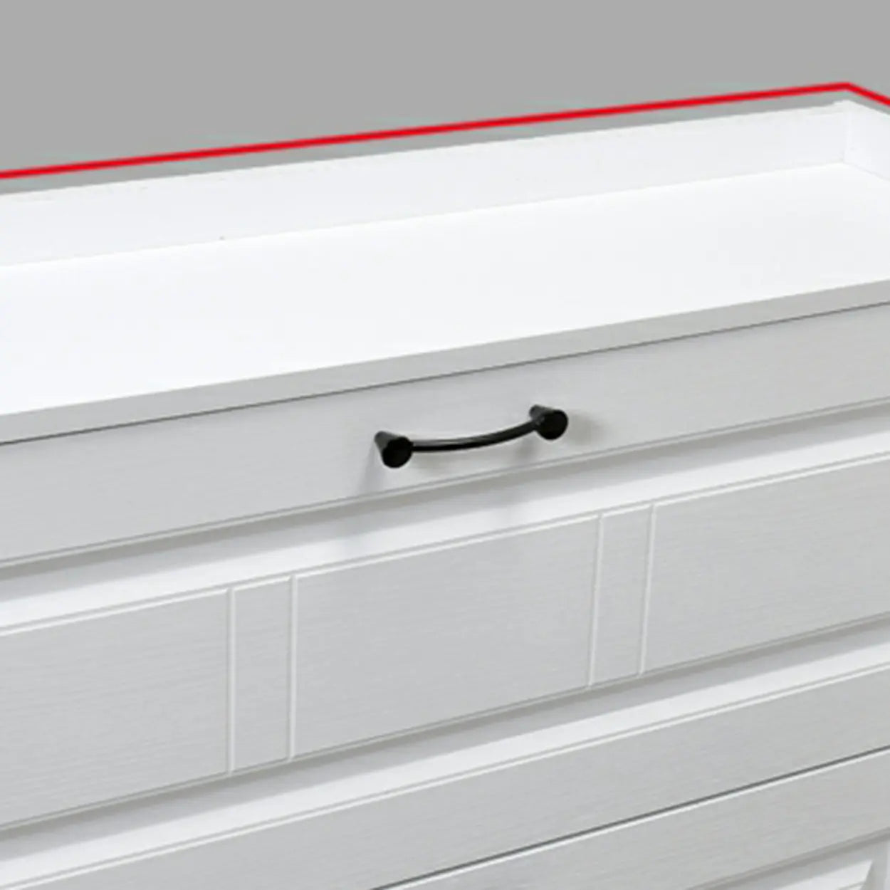 Tall White Drop-Front Hallway Shoe Cabinet