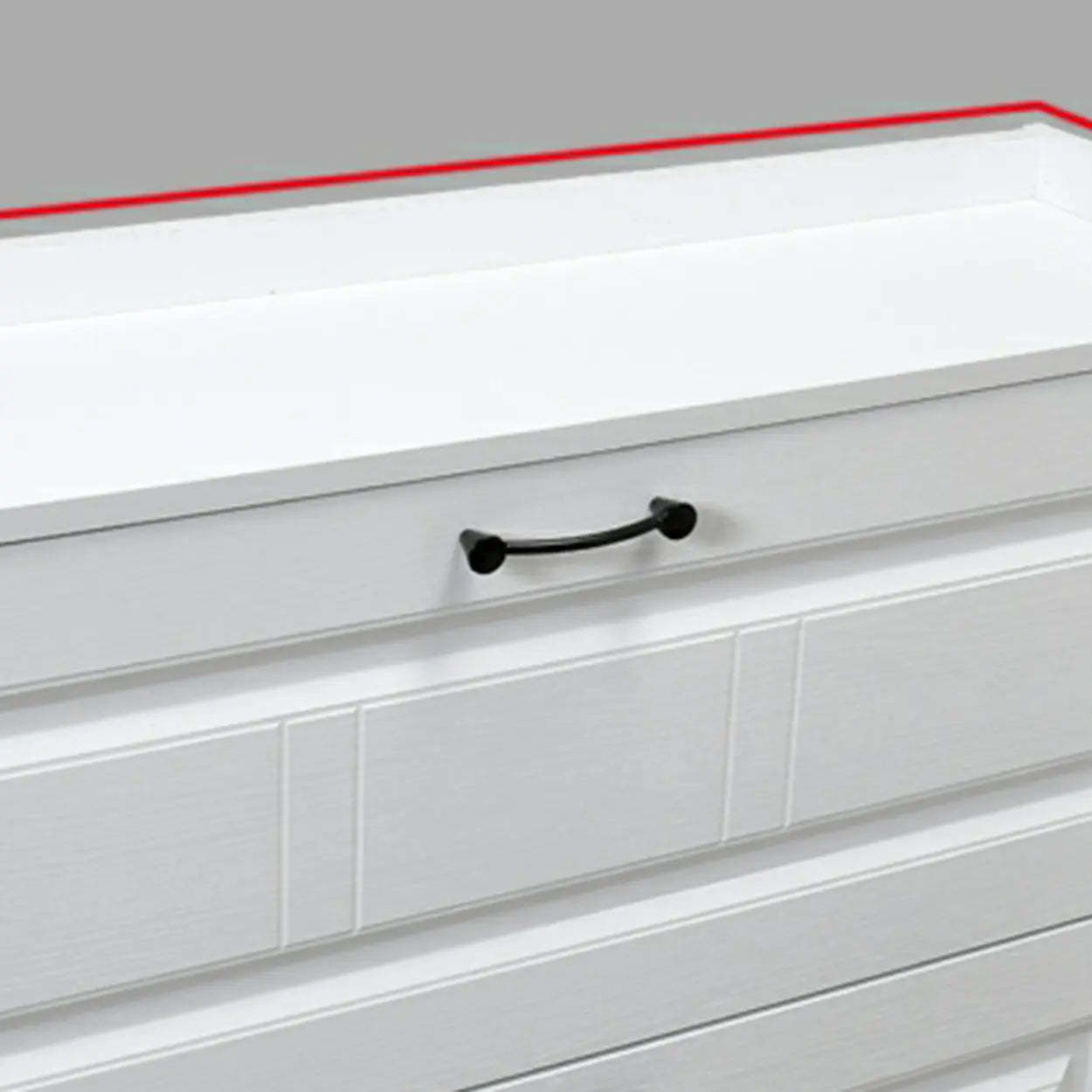 Tall White Drop-Front Hallway Shoe Cabinet
