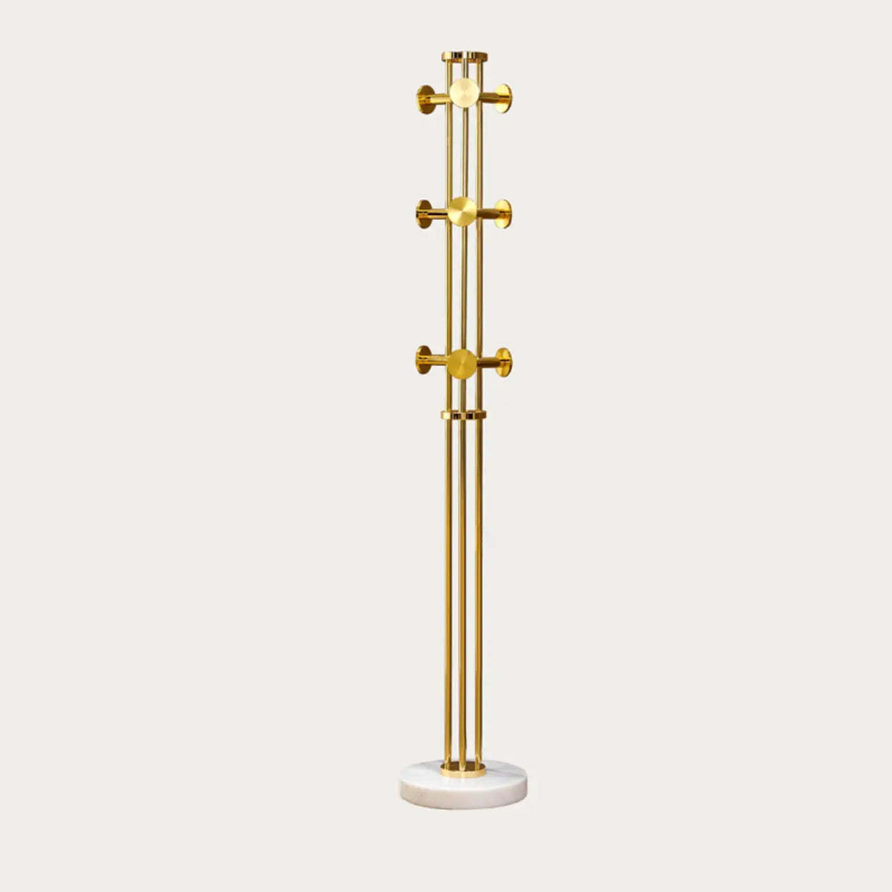 Tall Gold-Black Metal Freestanding Coat Rack