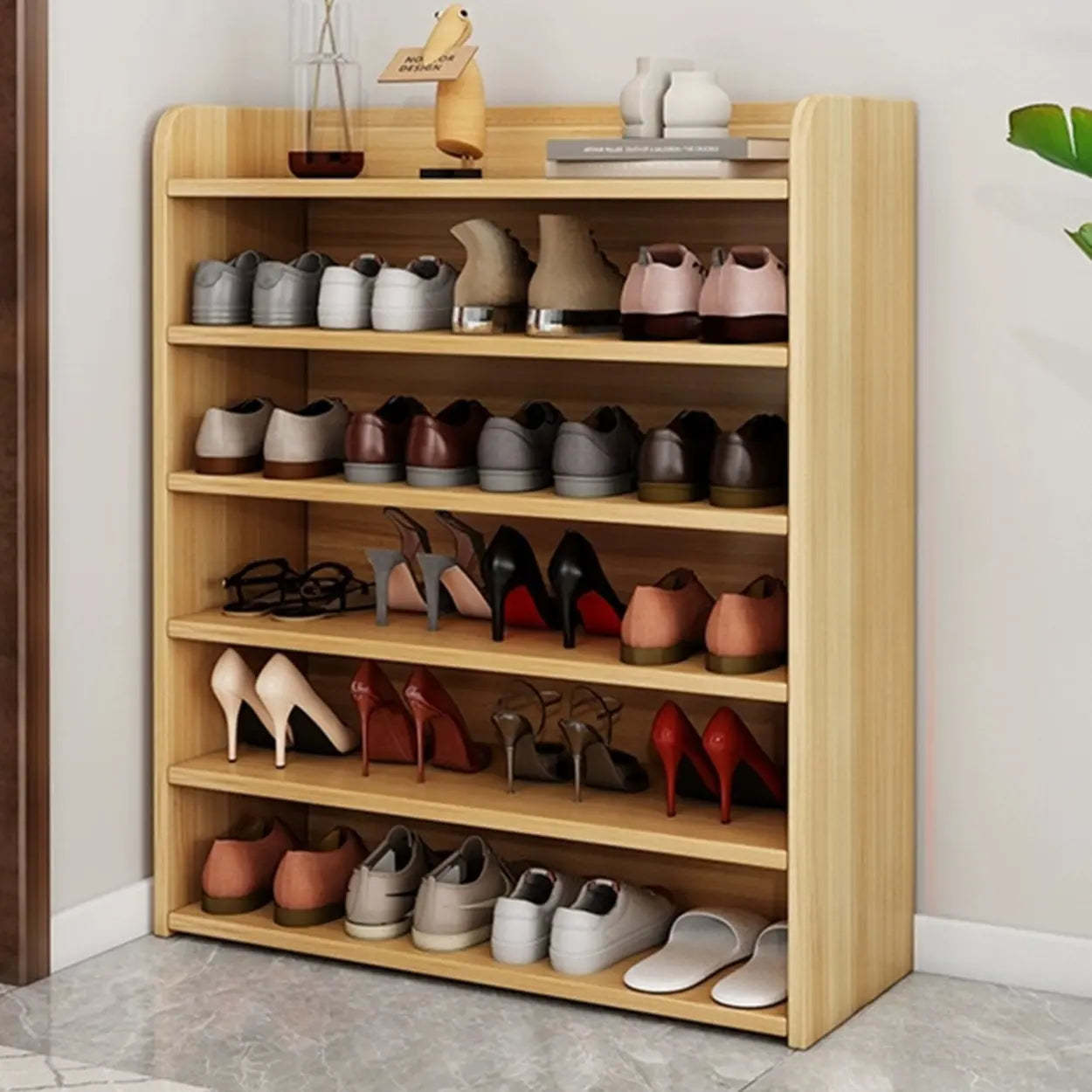 Modern tall shoe storage in wood